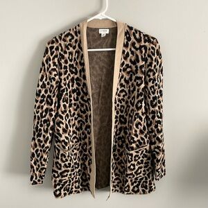 J. Crew Factory Leopard Print Long Cardigan
